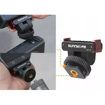 Support magnétique à démontage rapide SUNNYLIFE avec griffe froide et filetage 1/4 pouce pour DJI Osmo Action 5 Pro / 4 / 3 / 2 - noir
