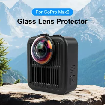 2x protecteur d'objectif en verre trempé PULUZ pour GoPro Max 2 - cadre noir