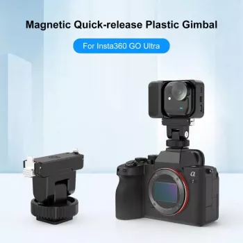 Support magnétique à libération rapide PULUZ avec vis 1/4 pouce et adaptateur griffe froide pour Insta360 GO Ultra, caméras d'action - PU1073B