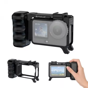 Monture de cadre + poignée + adaptateur griffe froide PULUZ pour DJI Osmo Action 6 / PU1096B
