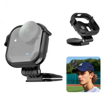 Fixation à clip pour casquette PULUZ PU1089B pour Insta360 GO Ultra