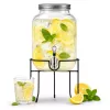 Distributeur de boissons avec robinet et support métallique Adler AD 6741, 4 l, verre sodocalcique, couvercle à vis, robinet de rechange inclus