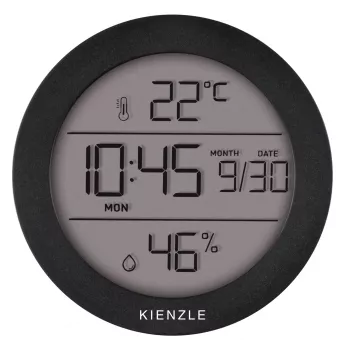 Thermo-hygromètre Kienzle rond analogique - acier inoxydable - argent