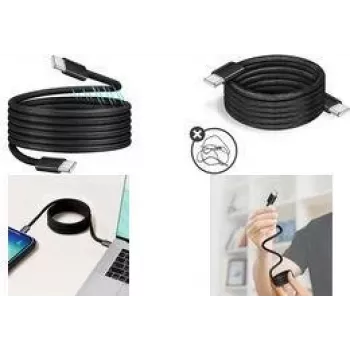 LogiLink CU0232 câble magnétique USB-C vers USB-C, USB 2.0, 100W, 1,5 m, noir