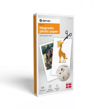Papier photo magnétique Denver PMP-64 pour MCP-6010 - 10 feuilles brillantes 2x3 pouces
