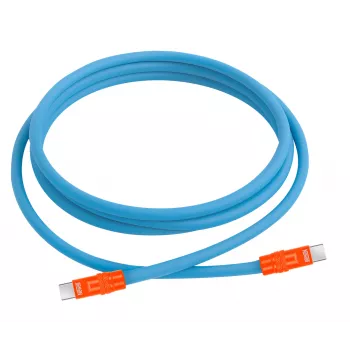 Câble USB-C vers USB-C Newell 100W, 2m, silicone, bleu-orange