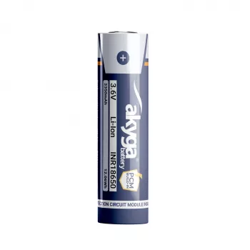 Akyga AKY2462 INR18650-33.5M-PCM batterie Li-Ion 18650 3,6 V 3350 mAh avec protection PCM