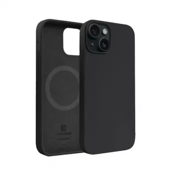 Coque magnétique Crong Color Cover avec MagSafe pour Apple iPhone 15 Plus (noire)