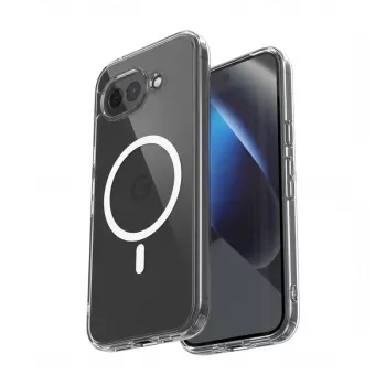 Coque magnétique Crong Hybrid Clear MagSafe pour Google Pixel 10a (transparente)