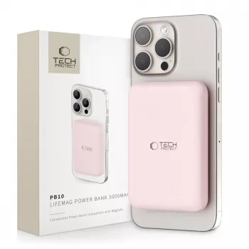 TECH-PROTECT PB10 LIFEMAG Batterie externe MagSafe 5000mAh Rose