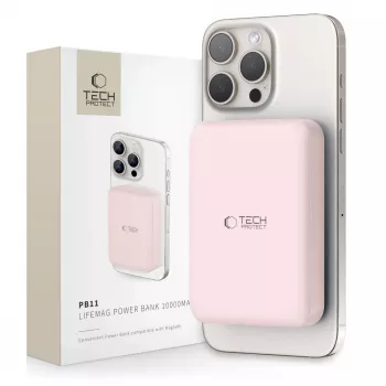 TECH-PROTECT PB11 LIFEMAG MagSafe banque d'alimentation 10000mAh rose