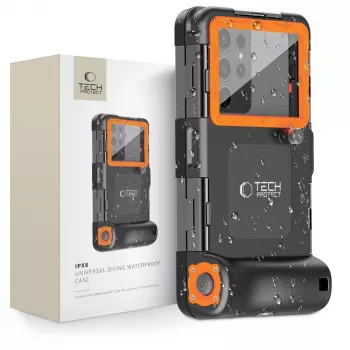 Étui étanche de plongée universel IPX8 TECH-PROTECT noir/orange