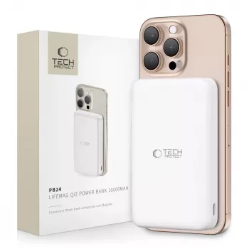 TECH-PROTECT PB24 LIFEMAG QI2 MAGSAFE BATTERIE EXTERNE 10000MAH BLANC