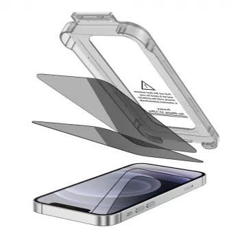 Protection d'écran en verre trempé confidentialité Spy+ Quick Set TECH-PROTECT pour Apple iPhone 12 / iPhone 12 Pro (lot de 2)