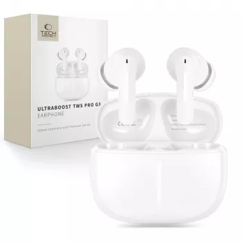 Écouteurs sans fil TECH-PROTECT ULTRABOOST TWS Earphone Pro G3 blancs