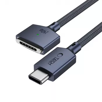 Câble MacBook magnétique TECH-PROTECT MMC01 ULTRABOOST USB-C vers MagSafe 3 140 W 2 m Midnight Blue