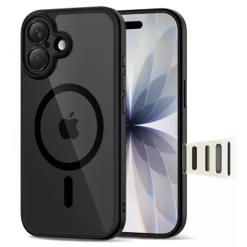 Coque TECH-PROTECT MAGPEAK MagSafe CC iPhone 17 noir/transparent