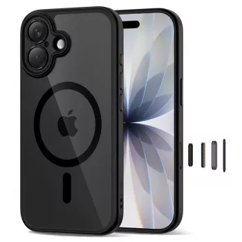 Coque TECH-PROTECT MAGPEAK MagSafe CC iPhone 17 noir/transparent