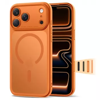 Coque arrière MagSafe MagPeak TECH-PROTECT pour Apple iPhone 17 Pro Max, mate, Cosmic Orange