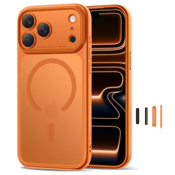 Coque arrière MagSafe MagPeak TECH-PROTECT pour Apple iPhone 17 Pro Max, mate, Cosmic Orange