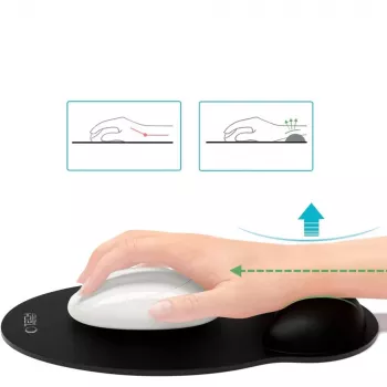 Tapis de souris TECH-PROTECT A200 avec repose-poignet en gel 25 x 22,5 cm noir