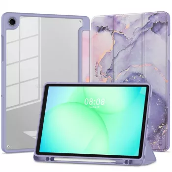 Étui à stylet hybride TECH-PROTECT SC PEN HYBRID Galaxy Tab A9+ / A11+ PLUS 11.0 X210 / X215 / X216 / X230 / X235 / X236 Violet Marbre