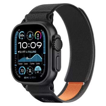 TECH-PROTECT NYLON ELITE Apple Watch 8 / 9 / 10 / 11 / SE / Ultra (44 / 45 / 46 / 49 mm) noir/orange