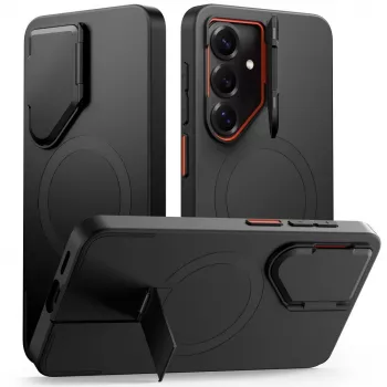 TECH-PROTECT Kevlar Aura Coque MagSafe pour Samsung Galaxy S26, noir/orange