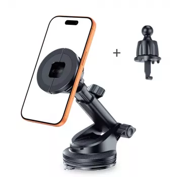 Support de voiture 2 en 1 universel et magnétique TECH-PROTECT N62 MagSafe pour tableau de bord et grille d'aération, noir