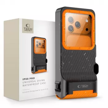 TECH-PROTECT IPX8 PRO Housse étanche universelle pour plongée noir/orange