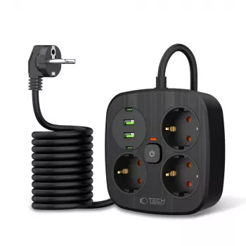 Multiprise TECH-PROTECT PCS3X4 2 USB & 2 Type-C & 3 prises 200cm noir