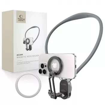 Support de cou TECH-PROTECT AC200 Magnetic MagSafe & GoPro & DJI, gris crayon