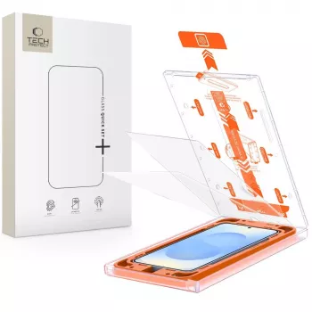 Protection d'écran en verre trempé TECH-PROTECT Quick Set+ lot de 2 pour Samsung Galaxy S24 / S25, transparent