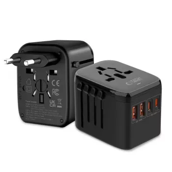 TECH-PROTECT TA200 Adaptateur de voyage EU / UK / US / AU noir