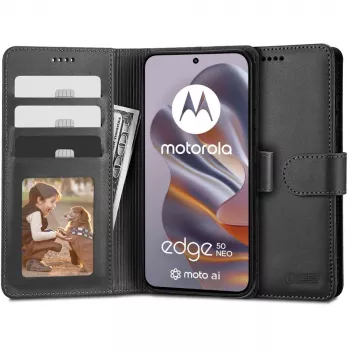 Tech-Protect Étui portefeuille pour Motorola Edge 50 Neo Noir