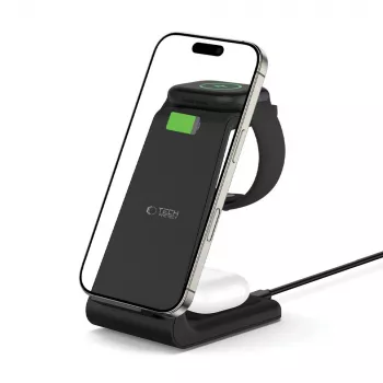 TECH-PROTECT QI15W-A36 Chargeur sans fil 3-en-1 pour Apple Noir