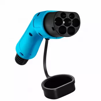 Prise de recharge EV type 2 Akyga AK-SC-E16, triphasée, 32 A, mâle, bleue