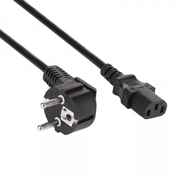Câble d'alimentation Akyga AK-PC-08S CEE 7/7 (Schuko) vers IEC C13, cuivre 3 x 1,5 mm², 10 m, noir
