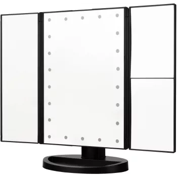 Miroir de maquillage LED Humanas HS-ML04, noir