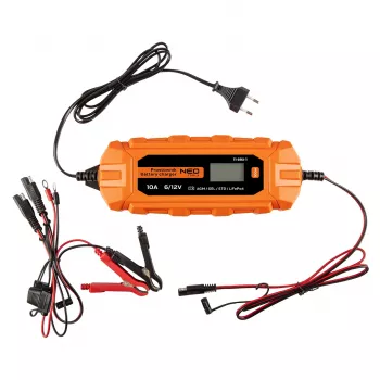 Chargeur automatique NEO TOOLS 10 A/160 W, 3-200 Ah, pour batteries plomb-acide / AGM / GEL