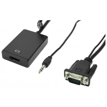 Convertisseur vidéo et audio Accura VGA + mini-jack vers HDMI 0,2 m