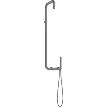 DEANTE douche de pluie avec robinet de douche Arnika Nero, noir mat, fixation murale, pommeau de pluie rond 250 mm, mitigeur mono-commande, corps en laiton, garantie 7 ans
