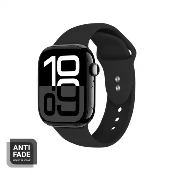 Bracelet Crong Liquid Silicone pour Apple Watch 38/40/41/42 mm (noir)