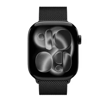 Bracelet Milanese Loop en acier inoxydable Crong Milano Steel pour Apple Watch 38/40/41/42 mm (noir)