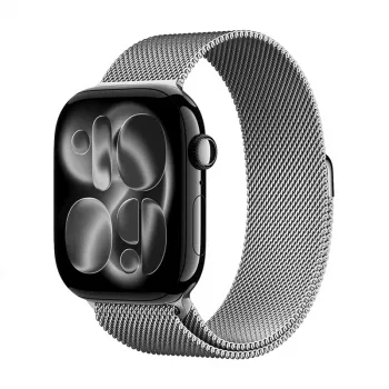 Bracelet Milanese Loop en acier inoxydable Crong Milano Steel pour Apple Watch 38/40/41/42 mm (argent)