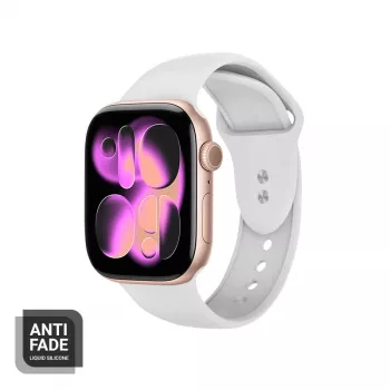 Bracelet Crong Liquid Silicone pour Apple Watch 38/40/41/42 mm (blanc)