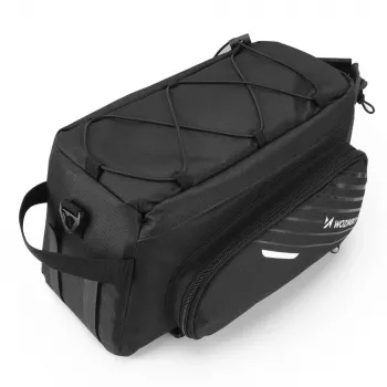 Sac de porte-bagages pour vélo Wozinsky 9 L avec bandoulière et housse de pluie, noir (WBB22BK)