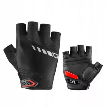 Gants de vélo ROCKBROS S143-BK L à doigts coupés avec rembourrage gel, noirs