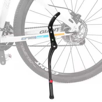 Béquille de vélo ROCKBROS JC1005BK - noire, réglable 345-400 mm, alliage d'aluminium, pied en caoutchouc antidérapant, pour roues 24-29 inch