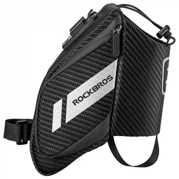 Sacoche de selle de vélo ROCKBROS C32BK 1,5 L avec porte-bidon, noire